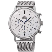 Orient Herren Analog Japanisches Quarzwerk Uhr KV0402S10B Silver/White