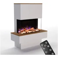 GLOW FIRE Elektrokamin PR18 E-Motion 3D, Elektrischer Kamin mit 3D Feuer mit Heizung, täuschend echte Flamme mit Heizung, 3 Dekorationen