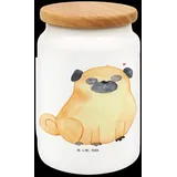 Mr. & Mrs. Panda Vorratsdose Mops - Weiß - Geschenk, Küchenbehälter, Keksdose, Vorratsdosen Mehl, Hundemotiv, Hundeliebe, knuffig, Tierliebhaber... - Weiß