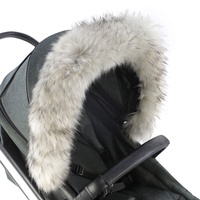 For-Your-Little-One aFHACWOB-LG449 - Pram Fur Hood Trim kompatibel On Orbit Baby, Light Grey