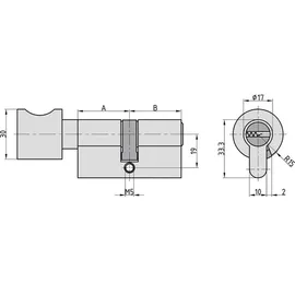 BASI Profil-Knaufzylinder K35/30 mm Knaufzylinder