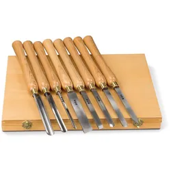 Holzstar Drechselmesser Set 8-teilig Drechseleisen für Drechselbank