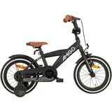 AMIGO Kinderfahrräder Jungen Explorer 14 Zoll 21,5 cm Rücktrittbremse Schwarz/Weiß - Weiß, Schwarz