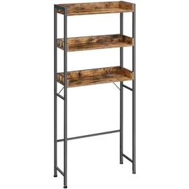 VASAGLE Waschmaschinenregal 63 x 25 x 165 cm Braun-Schwarz
