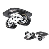 TWOLIONS Drift Skates,Skates Aluminum Alloy Drift Roller Skateboard,mit 72mm PU Räder und ABEC 7 Kugellager (links & rechts) (Schwarz)