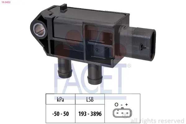 FACET Sensor, Abgasdruck 103432 für CUPRA
