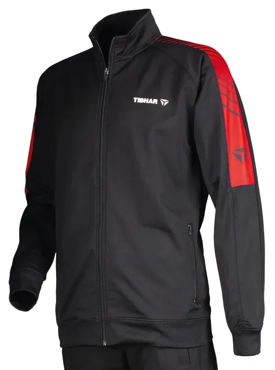 Tibhar Jacke Domino schwarz/rot XS - XS