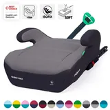 Daliya® Kindersitzerhöhung QUBIX I-Size Sitzerhöhung mit ISOFIX, Auto-Sitzerhöhung, Kindersitz, ab: ab 6 Jahre oder 125cm Körpergröße, bis: bis 12 Jahre oder 150cm Körpergröße, ab: 22 kg, bis: 36 kg, (Packung, 1-tlg), ISOFIX, I-Size, Gurtfix, ergonomisch, weich, waschbarer Bezug grau|schwarz