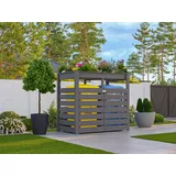 Karibu Mülltonnenbox KARIBU "mit integriertem Hochbeet mit 110 l Fassungsvermögen", grau (terragrau), B:158,2cm H:142,6cm T:87,6cm, Holzwerkstoff, Aufbewahrungsboxen, bietet Platz für bis zu 2 Mülltonnen