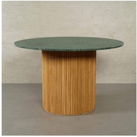MAGNA Atelier Esstisch VICTORIA mit Marmor Tischplatte (Gestell aus Eichenholz), Küchentisch, Dining Table, Oakwood, Unikat, 120x76cm - Ø140x76cm grün 140 cm x 76 cm