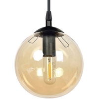 EMIBIG LIGHTING Pendelleuchte Glassy, schwarz, amber, Glas, Ø 14 cm, E14