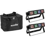 EUROLITE Set 2x LED Silent Bar 16x4W RGB/WW + Soft-Bag