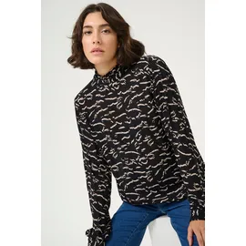 Kaffe Langarmbluse KAluna Beige/Schwarz 40