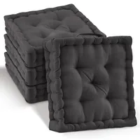 Beautissu Sitzkissen 40 x 40 x 8 cm Anthrazit 4-tlg.