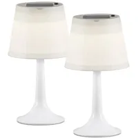 MeineWunschleuchte 2er Set Solar Tischleuchten Outdoor, Akku Tischlampen ohne