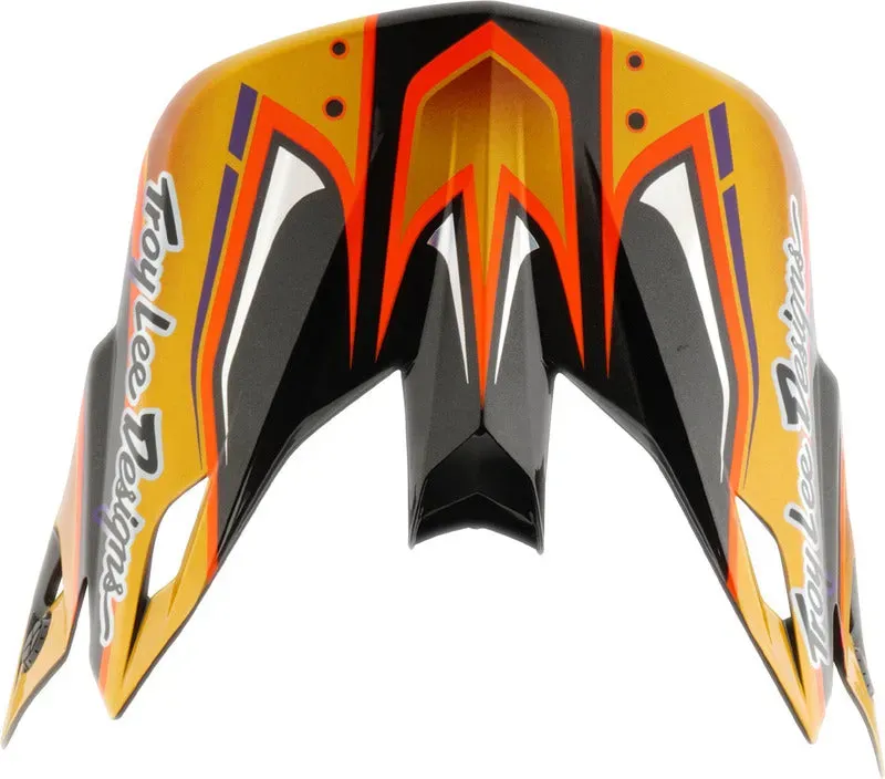 Troy Lee Designs Se5 Carbon Motocrosshelmschirm Crest Gold - Einheitsgröße Erwachsene