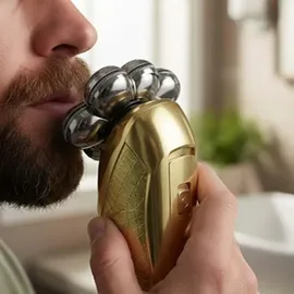 Avizar Elektrorasierer 7 Rotationsköpfe Gold