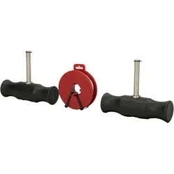 Brilliant Tools Griffe mit Ziehdraht zum Ausschneiden von Scheiben, 3-tlg. Scheibendemontage-Set,Schneiddraht-Set, Scheibendemontage  BT681150