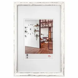 walther + design IW015W,Metropolis Holzrahmen 10x15 cm weiss-silber