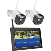 SecuFirst 2K Überwachungskamera Aussen mit Innen Monitor Kabellos,7" Sensorbildschirm NVR + 2X Outdoor Kamera Überwachung Babyphone Arbeiten ohne...