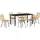 vidaXL Garten Essgruppe 7 pcs Braun Pulverbeschichteter Stahl