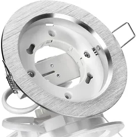 LC Light Einbaustrahler Lampenfassung GX53 230V rund Alu gebürstet 108mm
