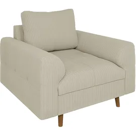 s-style möbel Sessel Zara Cord 72 x 70 x 70 cm Beige mit Kissen