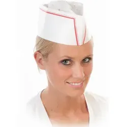 HYGOSTAR® Service Schiffchenmütze  10551 , 1 Packung = 100 Stück, Zierkante rot