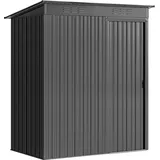 Outsunny Metall Gerätehaus 1,37 m2, Geräteschuppen mit müheloser Montage Pultdach Schiebetür Lüftungen 2 Paar Handschuhen, 159 x 106 x 181 cm, wetterfest Outdoor Schuppen für Hinterhof Garten   Aosom