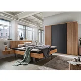 Hochwertige Schlafzimmer Möbel in Wildeichefarben Anthrazit (vierteilig)