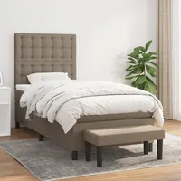 VidaXL Boxspringbett mit Matratze Taupe 90x190 cm Stoff