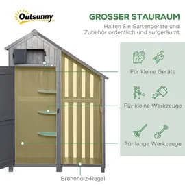 Outsunny Geräteschrank 0,52 x 1,80 m Grau