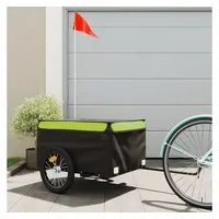 VidaXL Fahrradanhänger Schwarz und Grün 45 kg Eisen