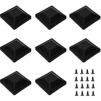 8 Stück Zaunpfosten Kappen 4x4 Zoll, Wasserdichte Kunststoff Pfostenkappen,Pfostenkappen Terrasse mit Schrauben, Deck Pfosten Pfostenkappe,Wetterfest & UV-beständig für Gartenzaun & Terrasse