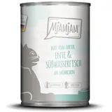 MjAMjAM – DUO 400g MjAMjAM Katze Sparpaket 12x400g DUO Ente und Süßwasserfisch mit