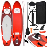 SUP-Board-Set Aufblasbar Rot 360x81x10 cm