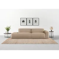 TRENDMANUFAKTUR Big-Sofa »Braga, mit hochwertigem Kaltschaum, Megasofa, in Cord erhältlich«, modernes Big-Sofa, Couch mit hohem Sitzkomfort, 277/72/107 cm B/H/T: grau