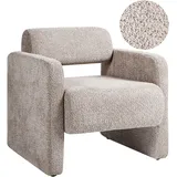 Beliani Sessel HALLSBERG Bouclé 72 x 70 x 70 cm Taupe