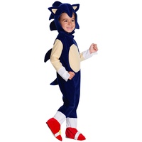 Rubies Sonic Kostüm für Kinder, Overall mit Überschuhen und Kopfschmuck Sega Official, für Karneval, Weihnachten, Geburtstage, Feiertage und Halloween