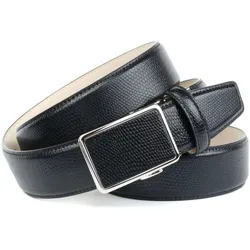 Ledergürtel ANTHONI CROWN, Damen, Gr. 100, schwarz, Leder, animal-print, Gürtel, mit Waranprägung, Herrengürtel