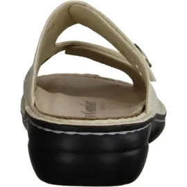 Finn Comfort Zeno Pantolette Damen, Leder,/Stretch, Oro/Steam, bequem - weiß 39