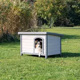 Trixie Hundehütte Classic mit Flachdach grau