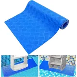 Tigrezy - Schwimmbadleitermatte – Schützende Poolleiter-Stufenmatte mit rutschfester Textur, blaue mittelgroße Pool-Stufenmatte, 91,4 x 23,9 cm