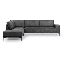 OTTO home Ecksofa OTTO HOME "OLAND L-Form, B: 289 cm, Skandi-Design", grau (anthrazit), B:289cm H:85cm T:210cm, Struktur weich (100% Polyester);Luxus-Microfaser (100% Polyester);Webstoff (100% Polyester), Sofas, Ecksofa, Struktur, Flachgewebe, Luxus-Microfaser,