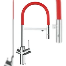 VIZIO BOD 3 Wege Wasserhahn Einhebelmischer Verchromt Rot