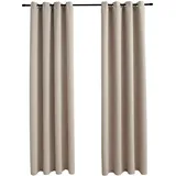 vidaXL Verdunkelungsvorhang Ösen 140 x 245 cm beige 2 St.