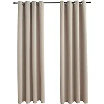 vidaXL Verdunkelungsvorhang Ösen 140 x 245 cm beige 2 St.