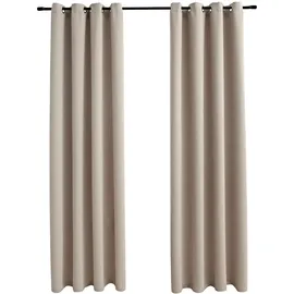 vidaXL Verdunkelungsvorhang Ösen 140 x 245 cm beige 2 St.
