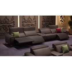 Heimkino Lounge BELLA Leder 4-Sitzer Kinosofa Relax Sofa - Braun