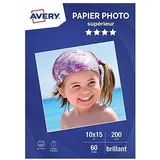Avery Zweckform AVERY-C 2549-60-60 Blatt Fotopapier, hochglänzend, 200 g/m 2, für Tintenstrahldrucker, A6.